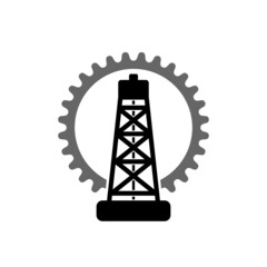 Oil rig icon isolated on white background