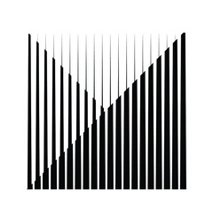 Rectangle Logo with lines.Square unusual icon Design .Black Vector stripes .Geometric shape.