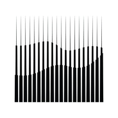 Rectangle Logo with lines.Square unusual icon Design .Black Vector stripes .Geometric shape.