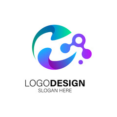 Abstract technology and business logo design