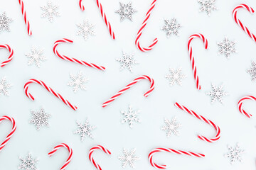 Red and white striped hard candy cane.