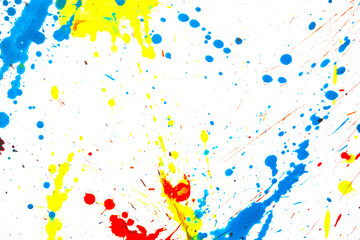 Obraz premium Acrylic Paint Splatters and Lines on White Bckground