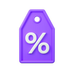 Discount badge icon. 3d rendering.