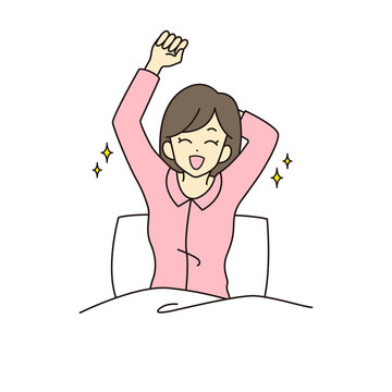 recommend clip art: 目覚めのいい女性