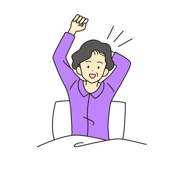 recommend clip art: 目覚めのいい女性