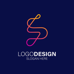 Abstract gradient technology and motion logo design