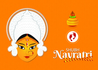 Happy Navratri Celebration Poster Or Banner Background Illustration