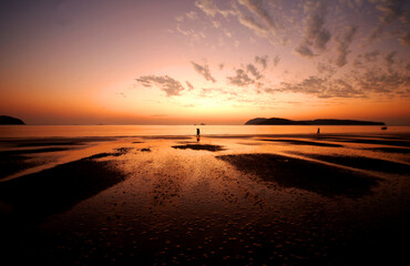 Sunset on a tropical island