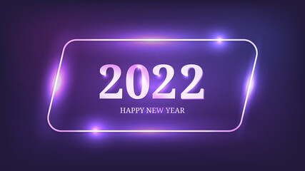 2022 Happy New Year neon background
