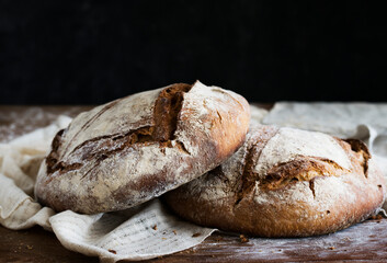 Big round loaves of bread food photography recipe ideas