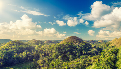 Panorama of Chocolate Hills, Philippines