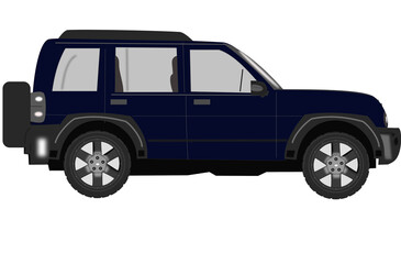 SUV car side view illustration