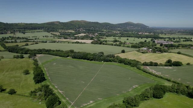 Malvern Hills Area of Outstanding Natural Beauty Worcestershire UK Aerial Landscape