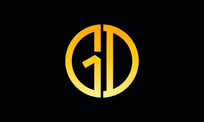 Alphabet gd OR dg monogram abstract emblem vector logo template