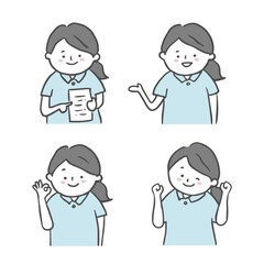 いろいろなポーズをするケアマネージャーセット