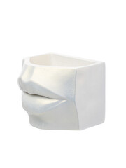 statue sculpture part of female face, lips on white background