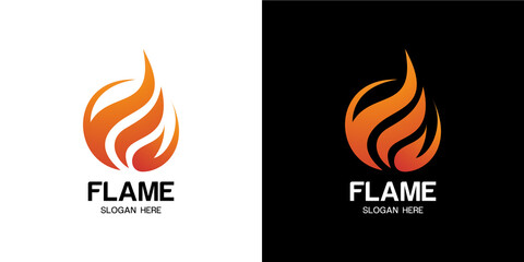 fire logo set in modern style