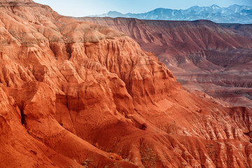 Fototapeta na wymiar Red Mountains Boguty. Kazakhstan. Martian landscapes