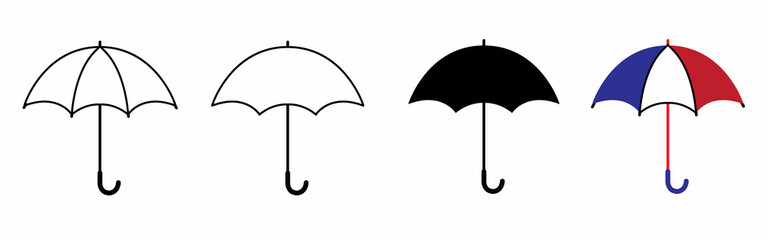 Umbrella icon set. Vector illustration EPS10