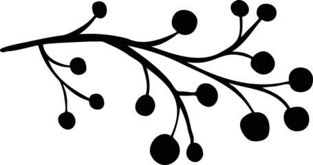 symbol new year christmas berry holly holly silhouette