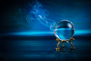 Magic crystal ball. Fortune teller, mind power concept. - obrazy, fototapety, plakaty