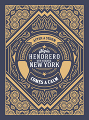 Western card with vintage style