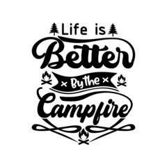 Fototapeta premium Camping quotes svg design lettering vector