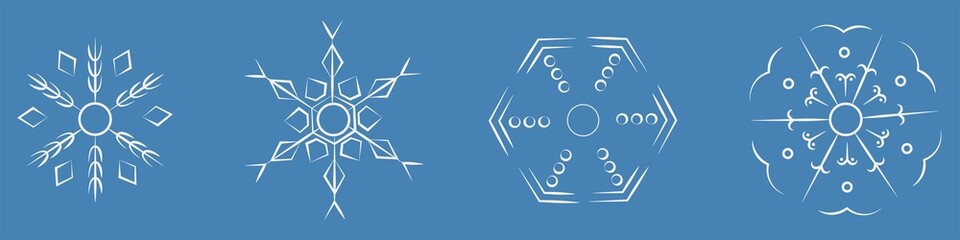 Set of snowflakes. Winter vector illustration
