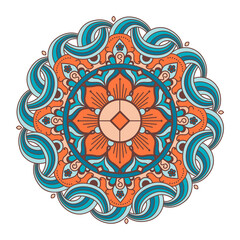 Colorful decorative mandala on white background