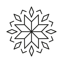 Icon of vector snowflakes. Linear illustartion for christmas.