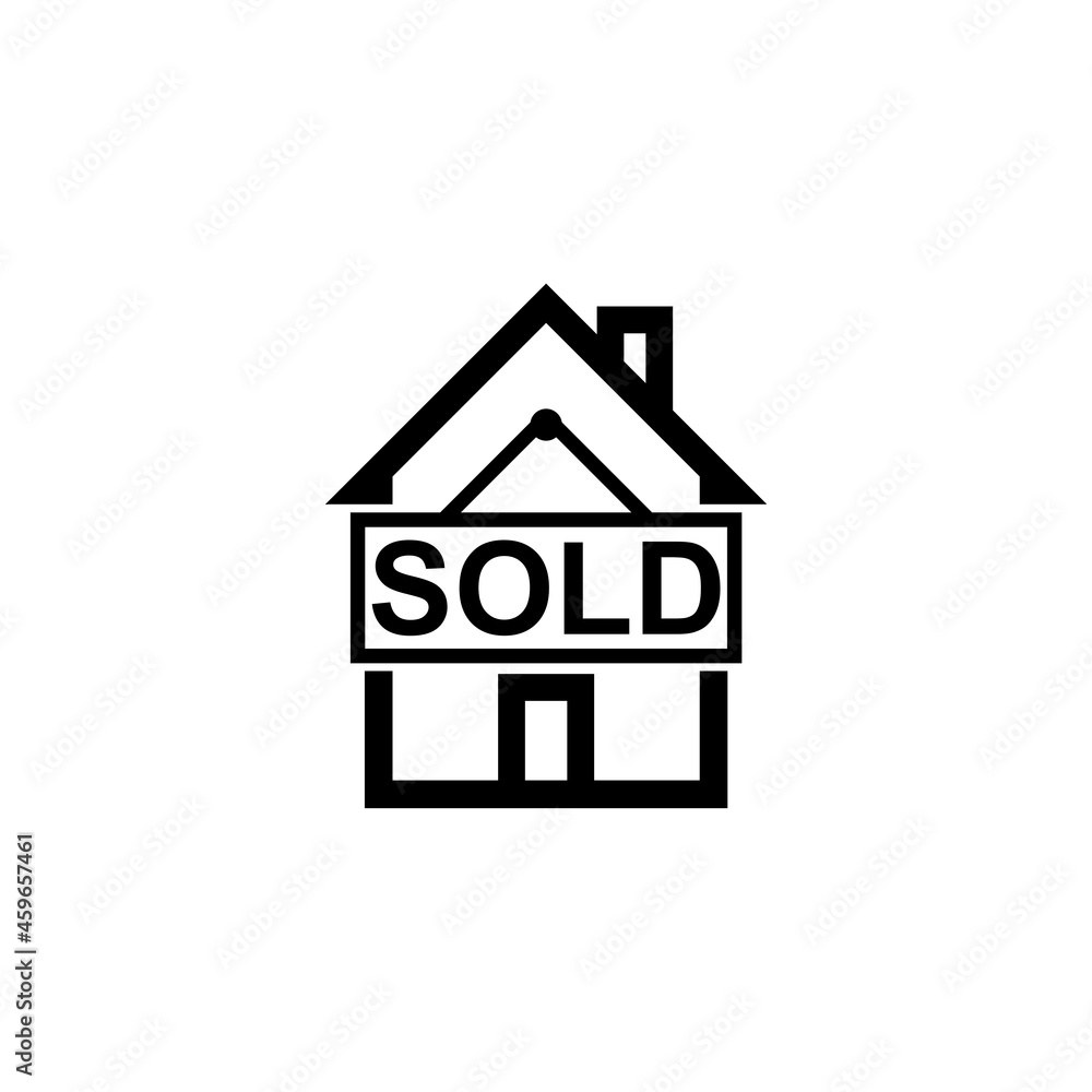 Wall mural House sold icon isolated on white background