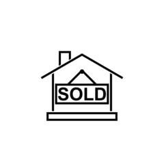 House sold icon isolated on white background
