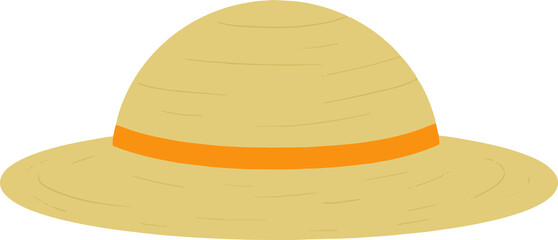 Straw hat with orange design