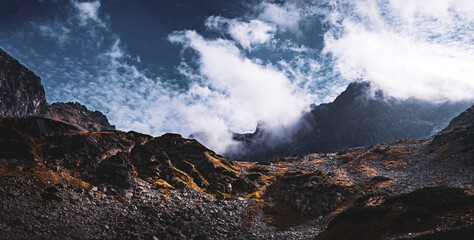 Obraz na płótnie Canvas Panorama of the mountain landscape - Polish Tatra Mountains