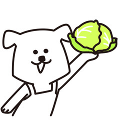 色加工ok いぬ素材No.44 野菜_キャベツ