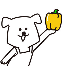 色加工ok いぬ素材No.47 野菜_パプリカ黄