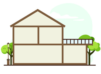 House in a cut. flat vector illustration