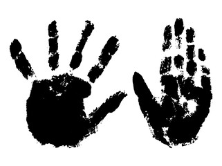 Handprints of palms of boy teenager,  isolated. Vector illustration.