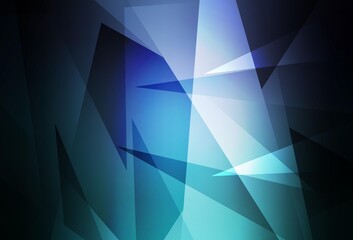 Fototapeta premium Dark Blue, Green vector backdrop with lines, triangles.