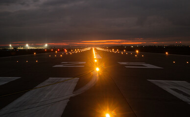 landing strip at night