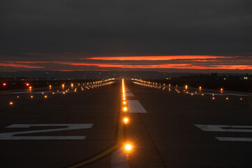 landing runway strip lights - Powered by Adobe