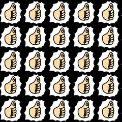 seamless pattern of hand cartoon