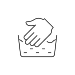 Hand clothes washing line outline icon