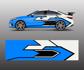 wrap design for custom sport car. Sport racing car wrap decal and sticker design.
