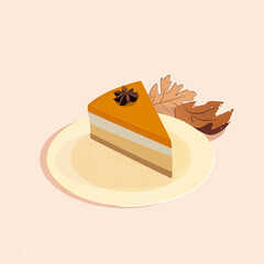 illustration pumpkin pie
