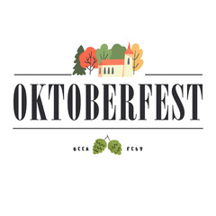 Template illustration of the traditional beer festival in Germany Oktoberfest. Vector illustration.