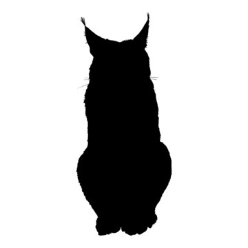 recommend clip art: Vector Lynx Silhouette Front View Sitting Bobcat Illustration