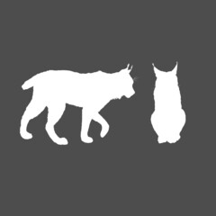 Vector Set of Lynx White Silhouettes