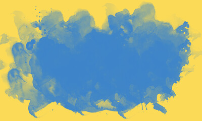 Niebieskie tło z żółtą ramką. © Hanna