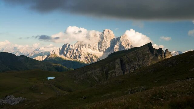 Monte Pelmo Sunset timelapse clouds